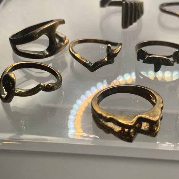 10ct Vintage Salesman Sample  Electro Plated Women's Size 6 Rings - Picture 2 of 4